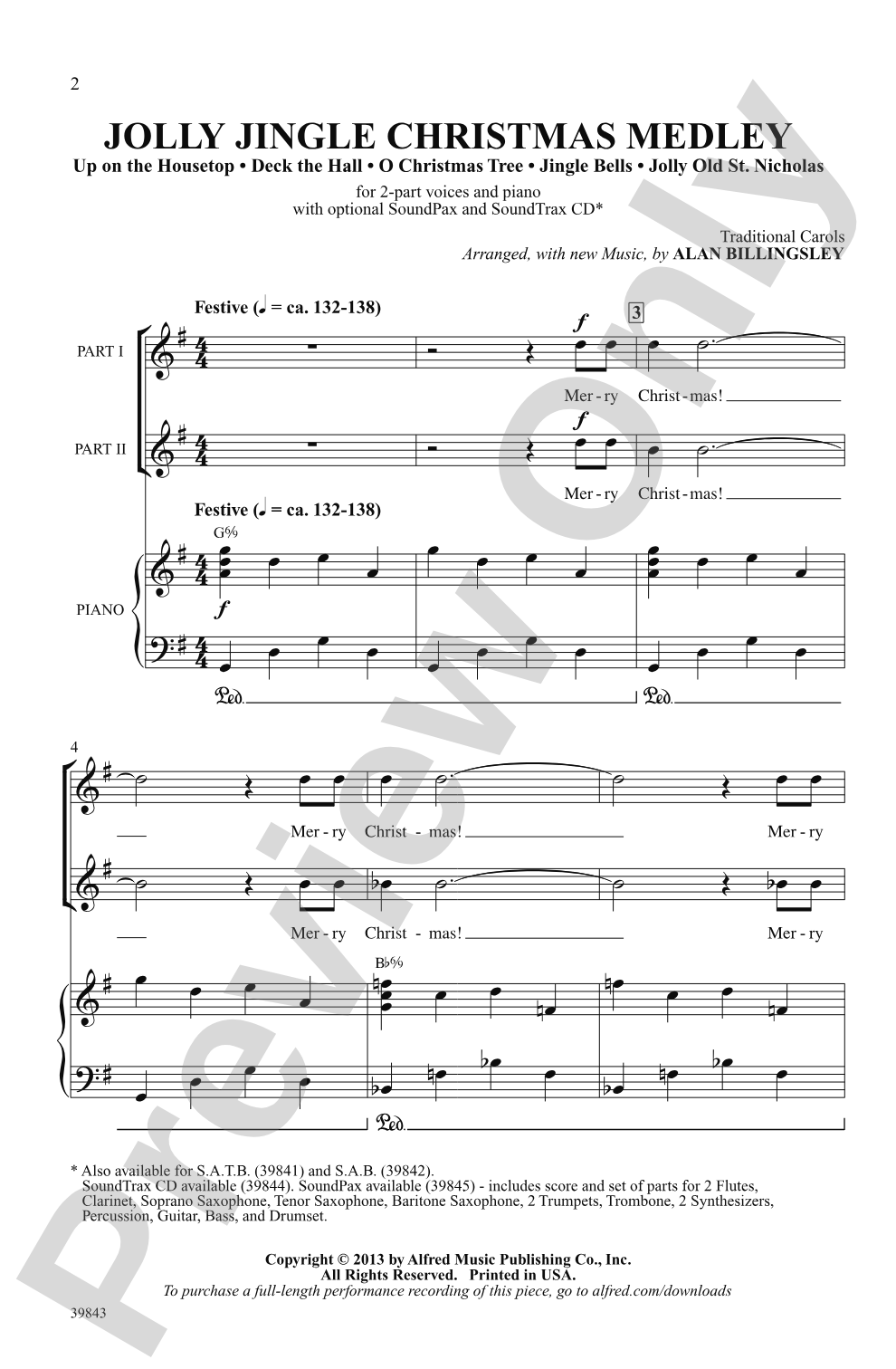 Jolly Jingle Christmas Medley: 2-Part Choral Octavo