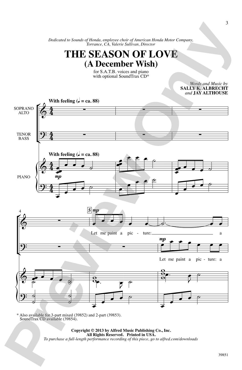 The Season of Love: SATB Choral Octavo
