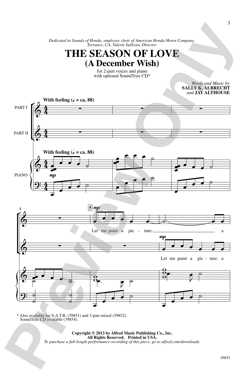 The Season of Love: 2-Part Choral Octavo