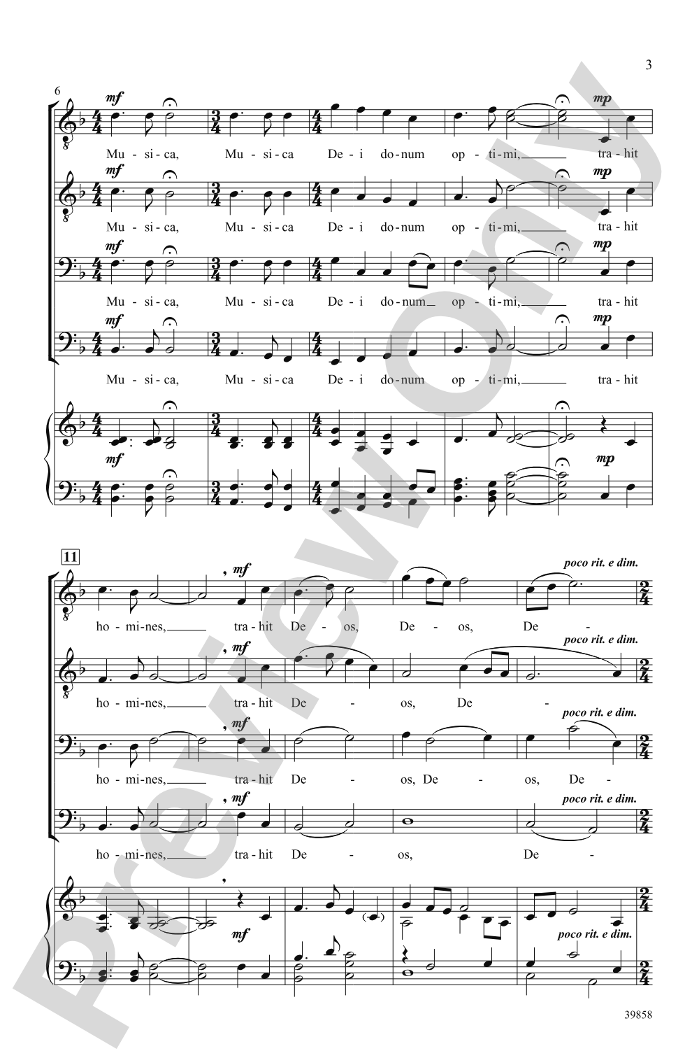 Musica: TTBB, <i>a cappella</i> Choral Octavo