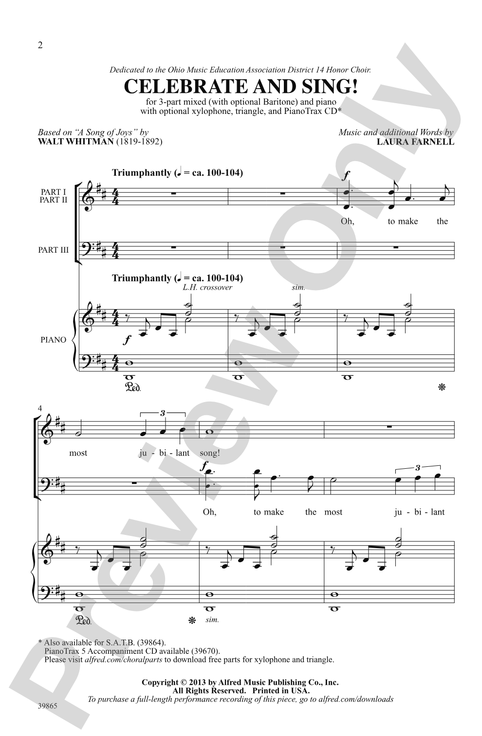 Celebrate and Sing!: 3-Part Mixed Choral Octavo