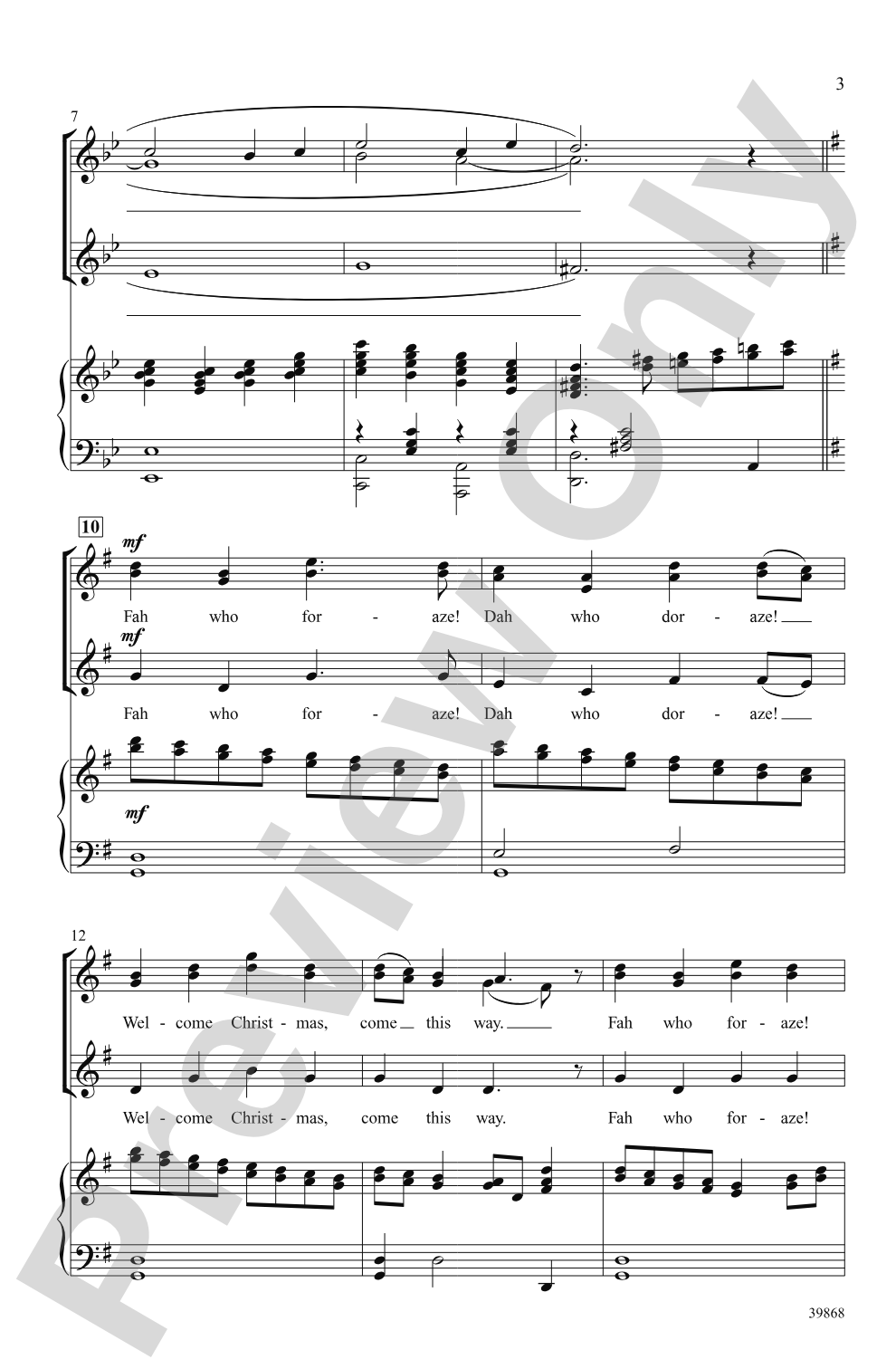 Welcome Christmas (from <i>How the Grinch Stole Christmas</i>): SSA Choral Octavo