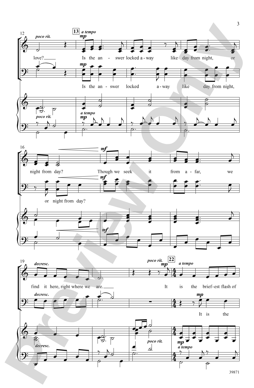 What Is Life?: SATB Choral Octavo