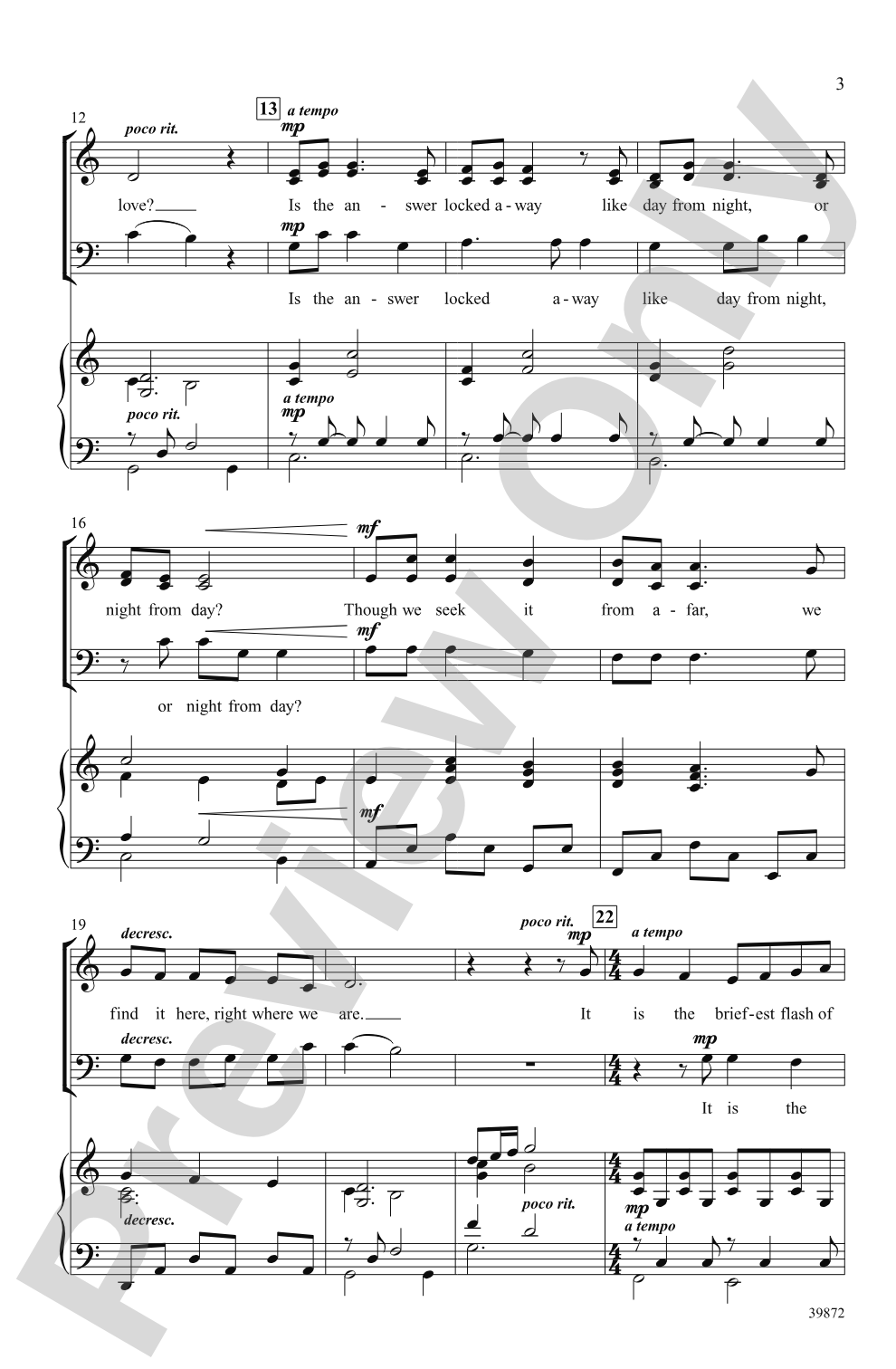 What Is Life?: SAB Choral Octavo