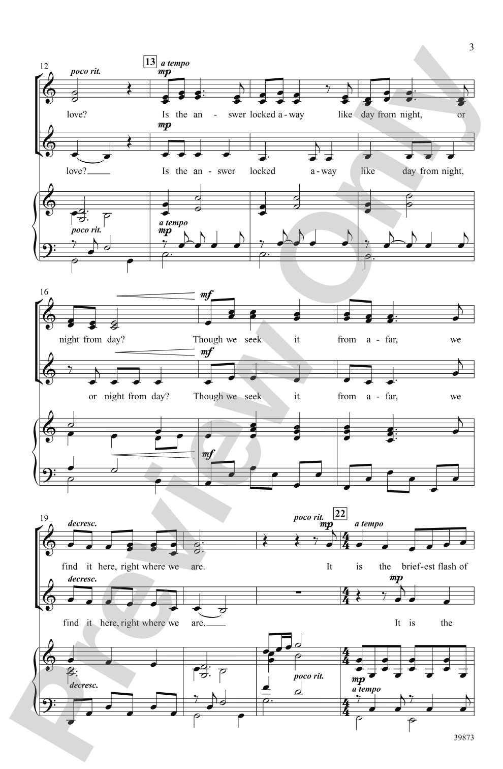 What Is Life?: SSA Choral Octavo