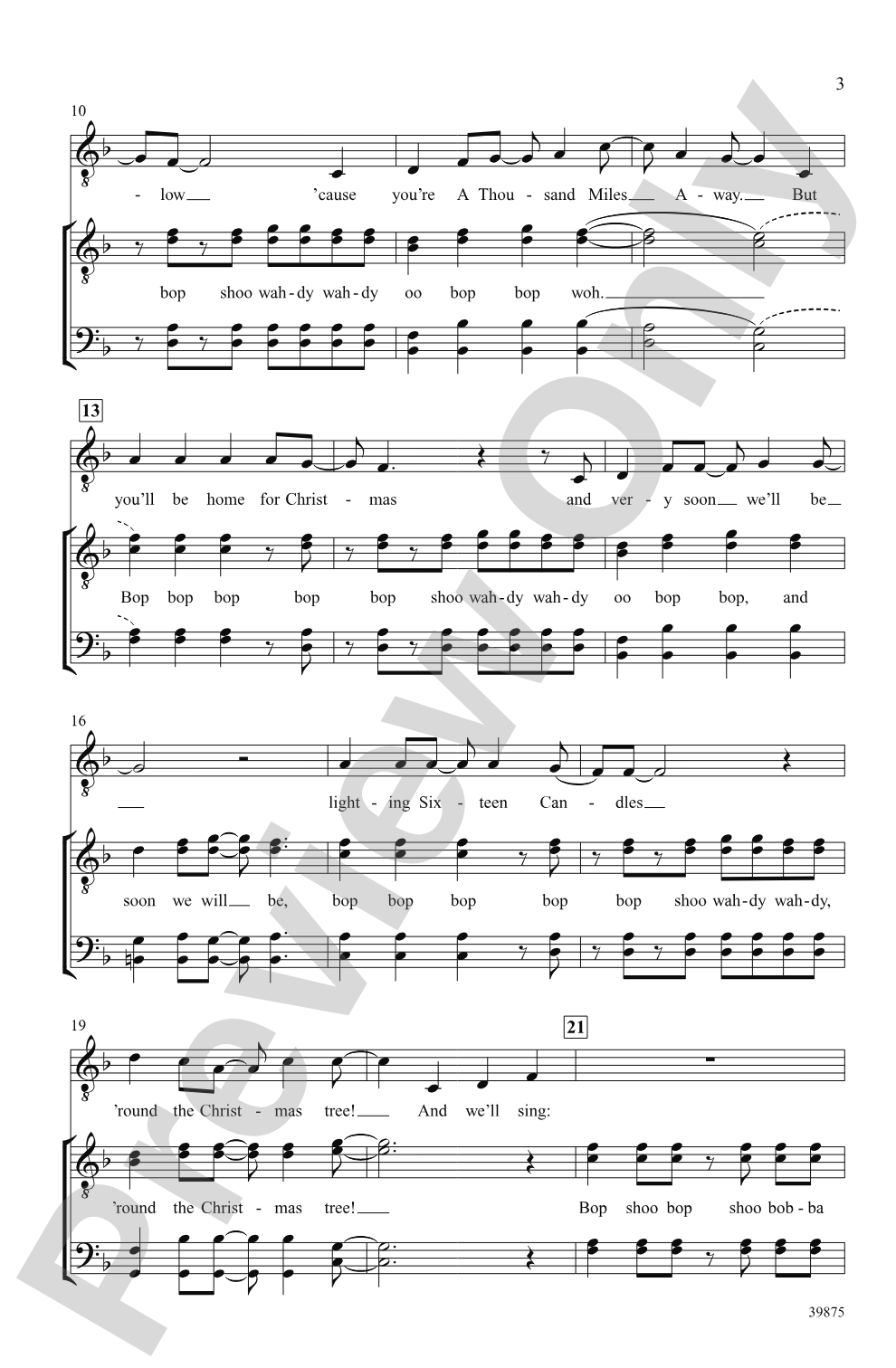 A Doo-Wop Christmas (With You): TTBB, <i>a cappella</i> Choral Octavo