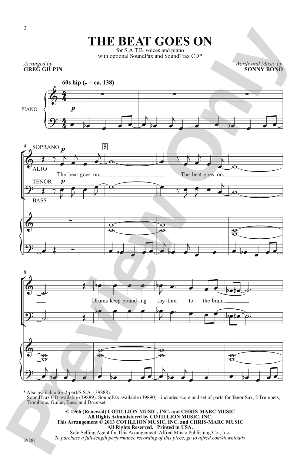 The Beat Goes On: SATB Choral Octavo