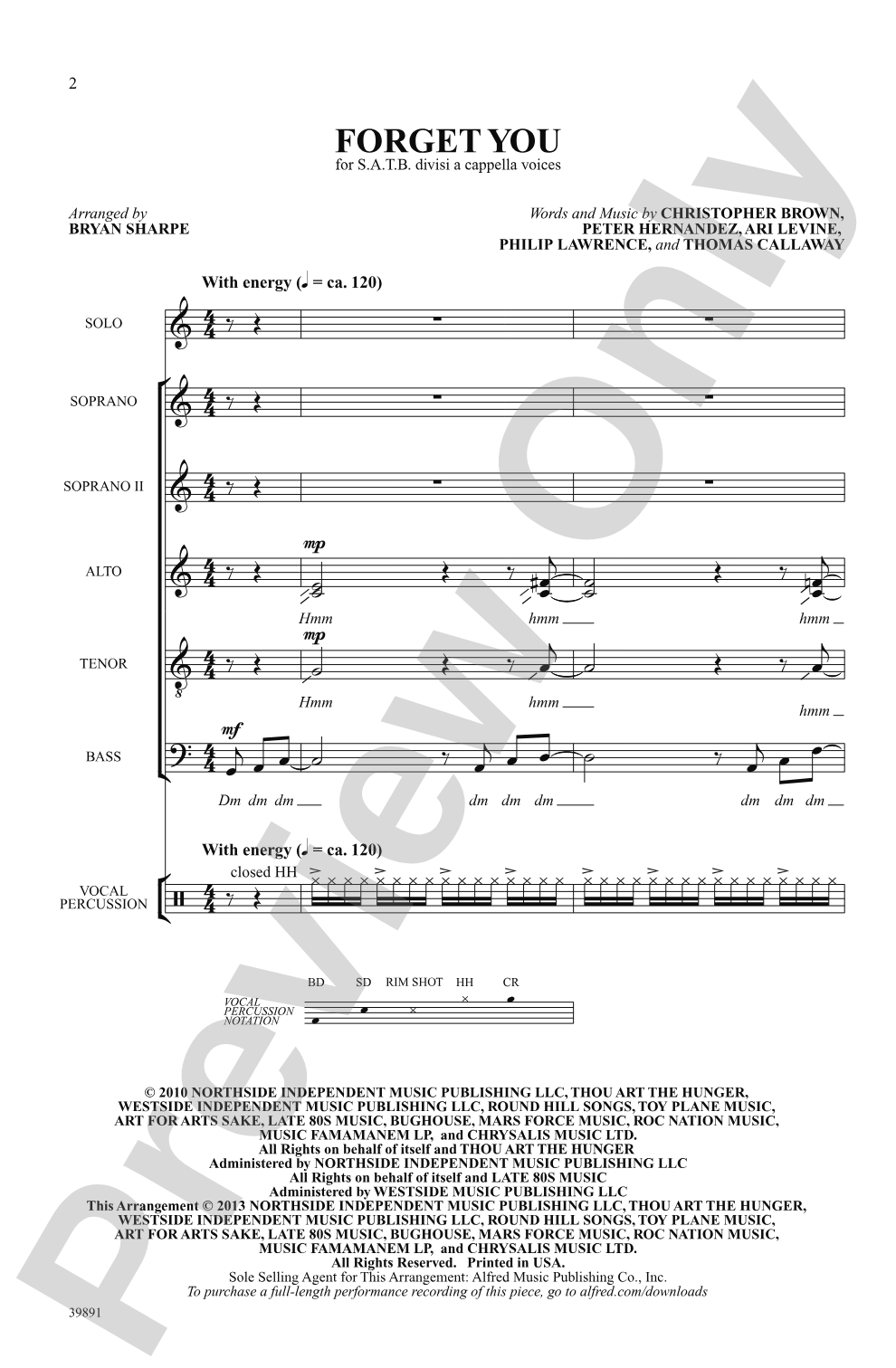Forget You: SATB divisi, <i>a cappella</i> Choral Octavo