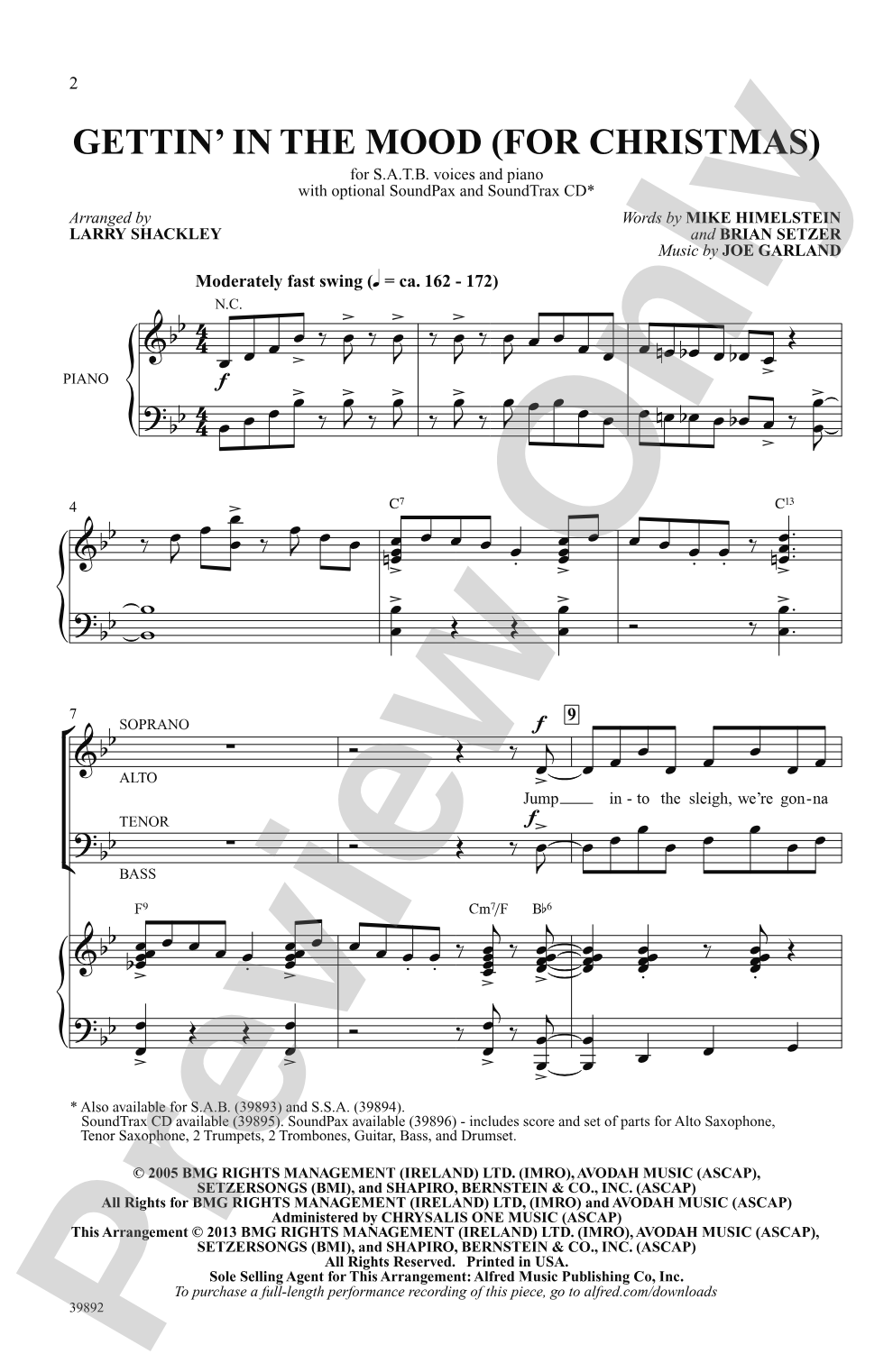 Gettin' in the Mood (for Christmas): SATB Choral Octavo
