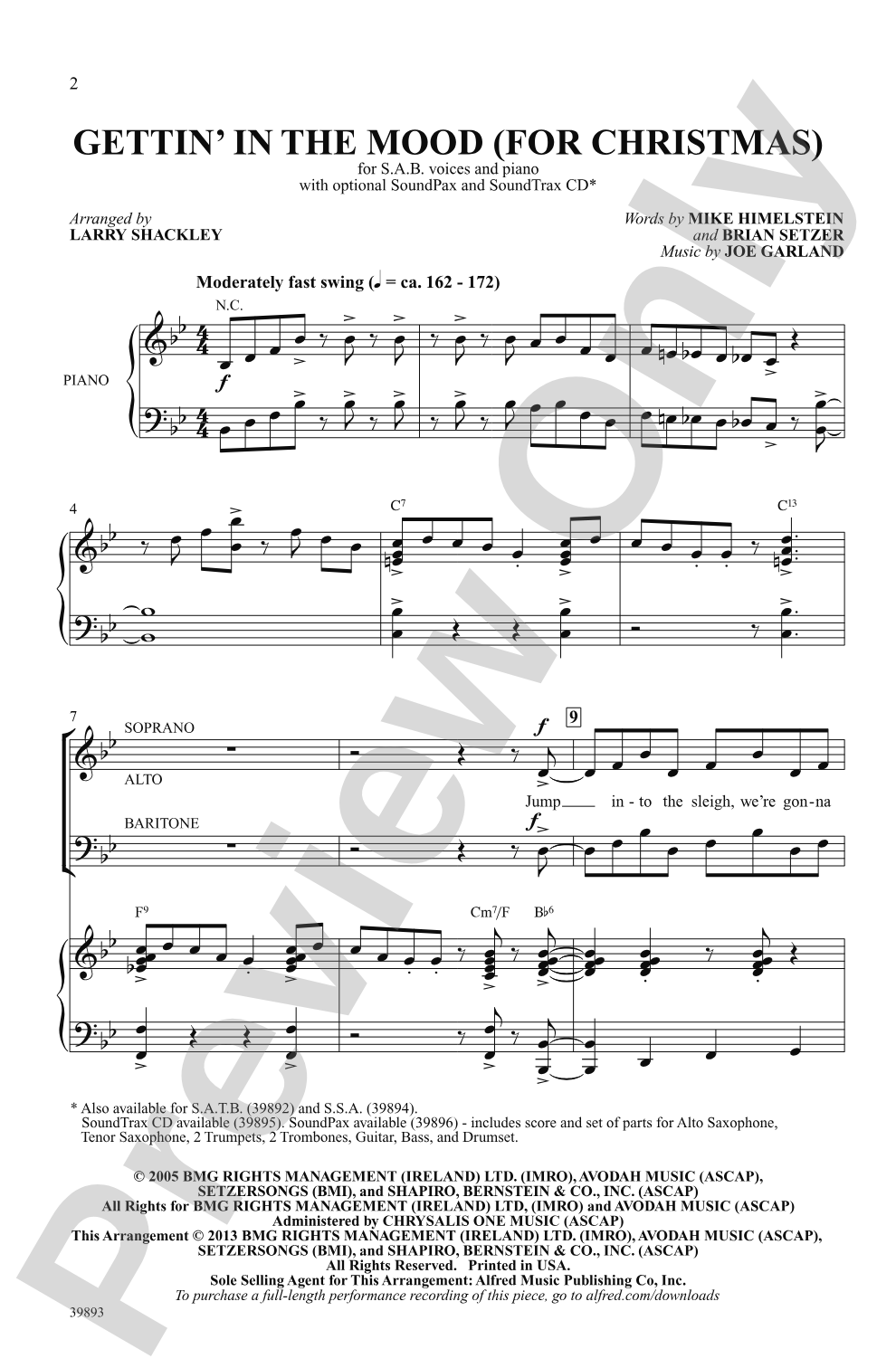 Gettin' in the Mood (for Christmas): SAB Choral Octavo