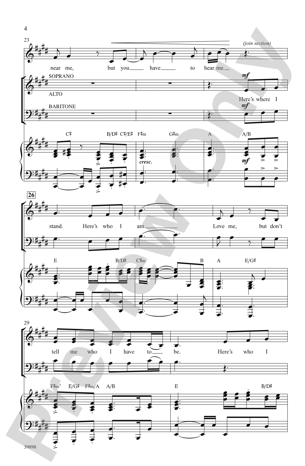Here's Where I Stand (from the motion picture <i>Camp</i>): SAB Choral Octavo