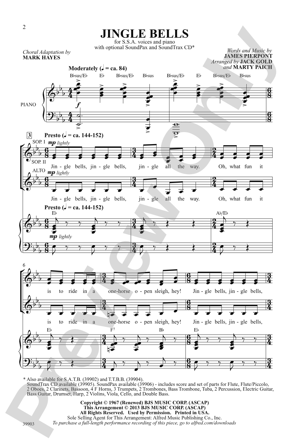 Jingle Bells: SSA Choral Octavo