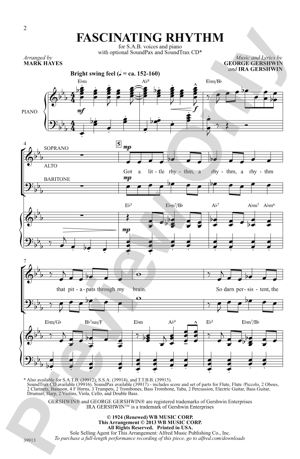 Fascinating Rhythm: SAB Choral Octavo