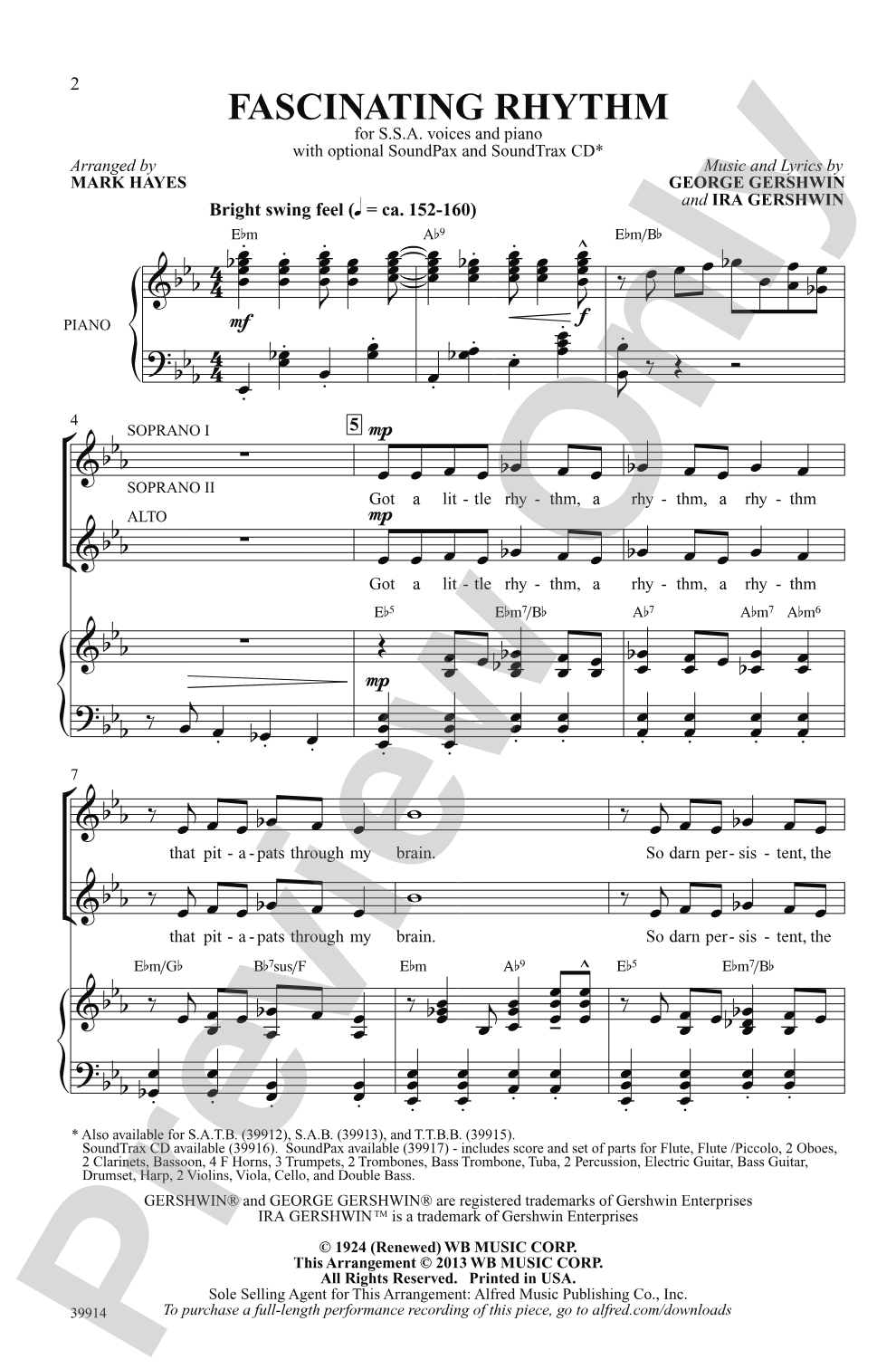 Fascinating Rhythm: SSA Choral Octavo
