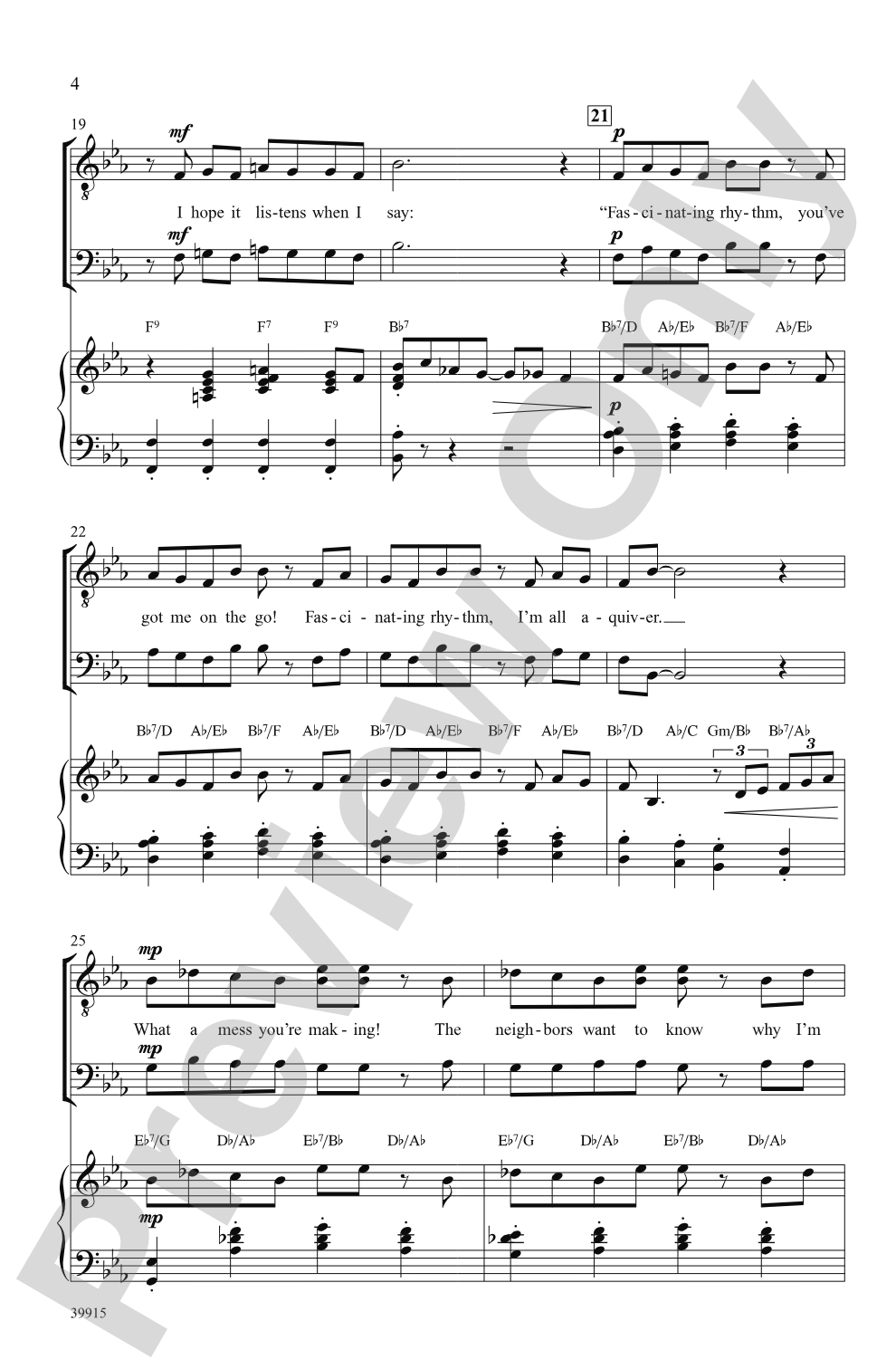 Fascinating Rhythm: TTBB Choral Octavo