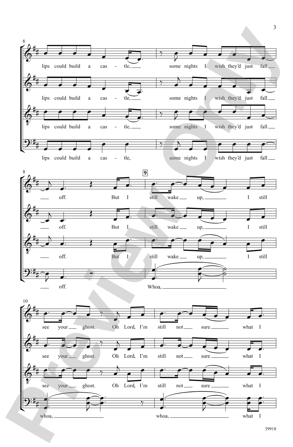 Some Nights: SATB, <i>a cappella</i> Choral Octavo