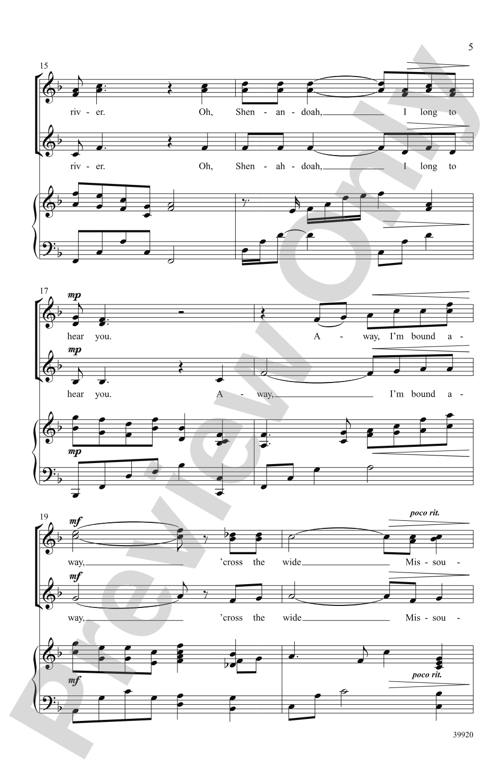 Shenandoah / He's Gone Away: SSA Choral Octavo