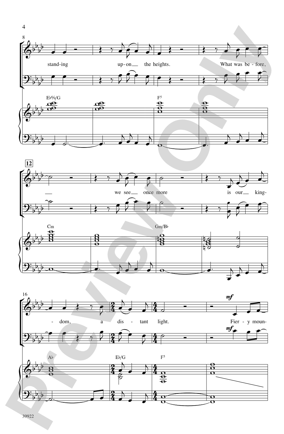 Song of the Lonely Mountain (from <i>The Hobbit: An Unexpected Journey</i>): SAB Choral Octavo
