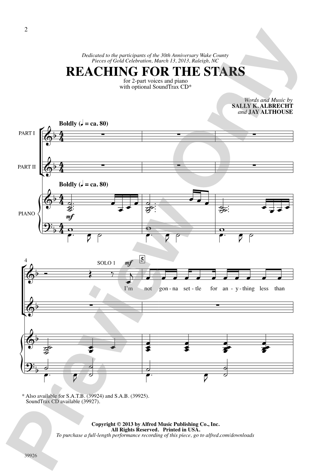 Reaching for the Stars: 2-Part Choral Octavo
