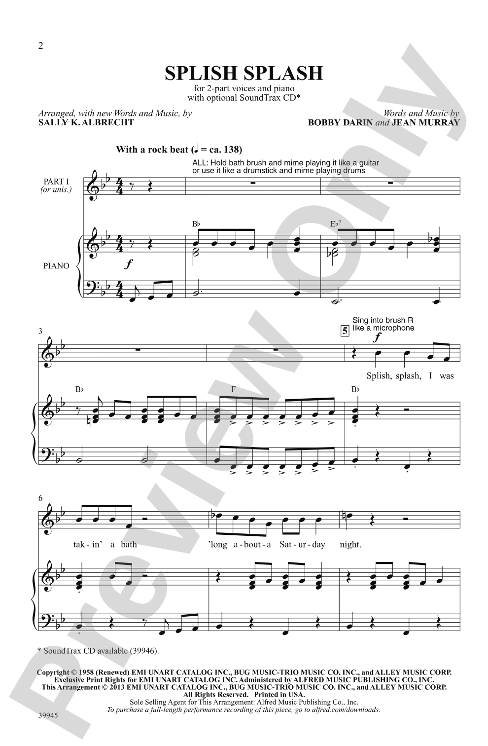 Splish Splash: 2-Part Choral Octavo