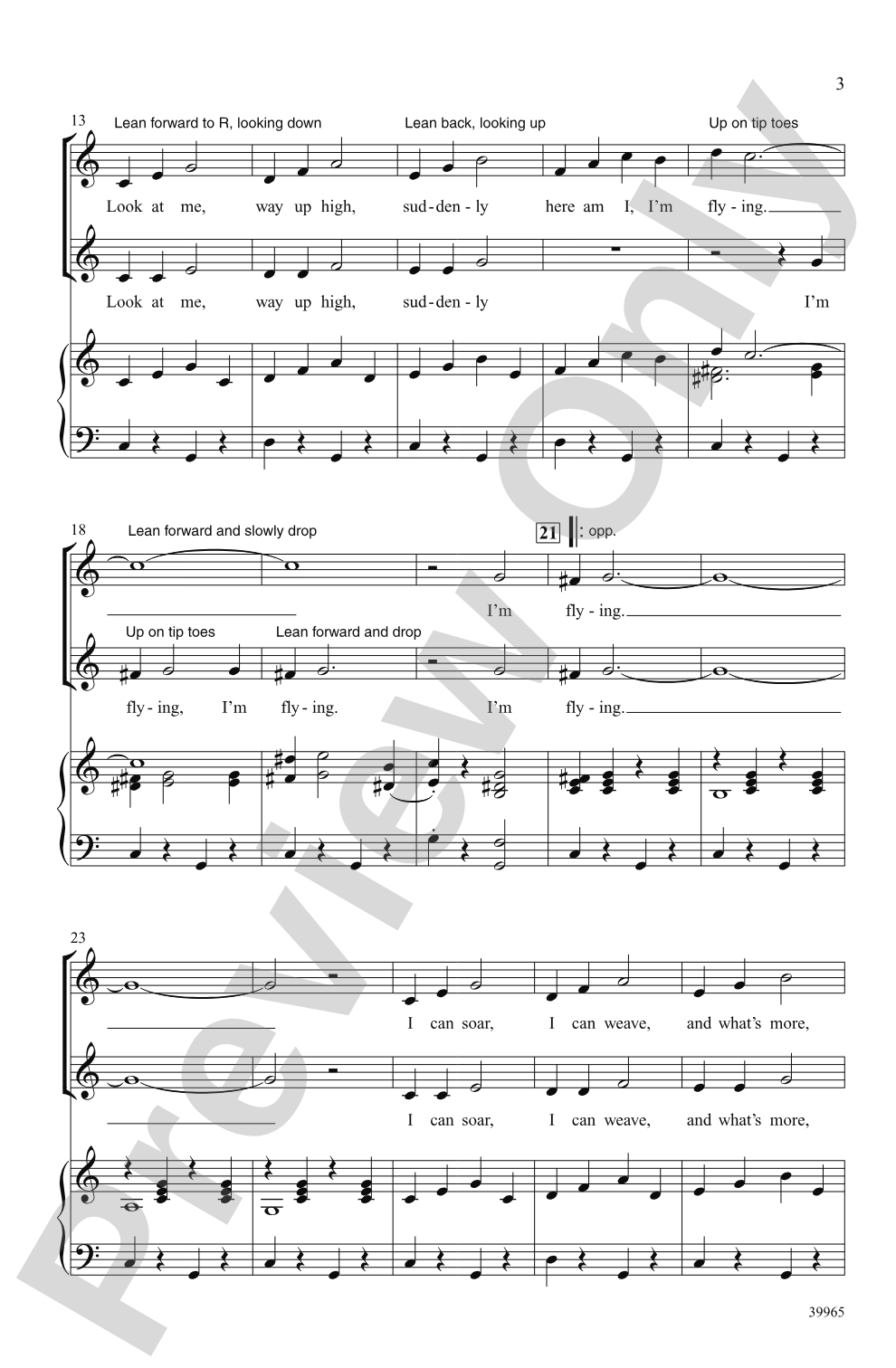 I'm Flying (from <i>Peter Pan</i>): 2-Part Choral Octavo