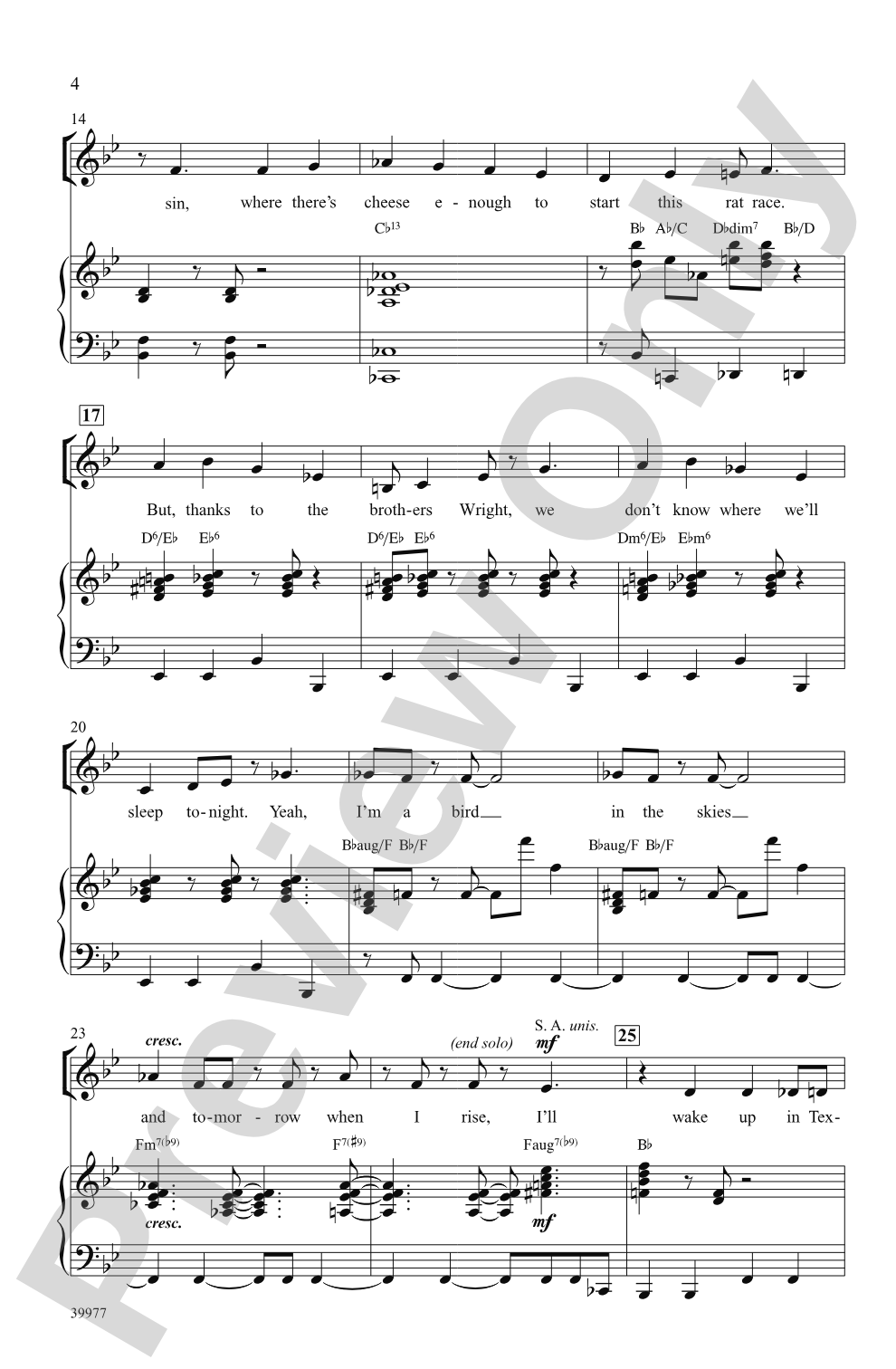 Jet Set (from the musical <i>Catch Me If You Can</i>): SATB Choral Octavo