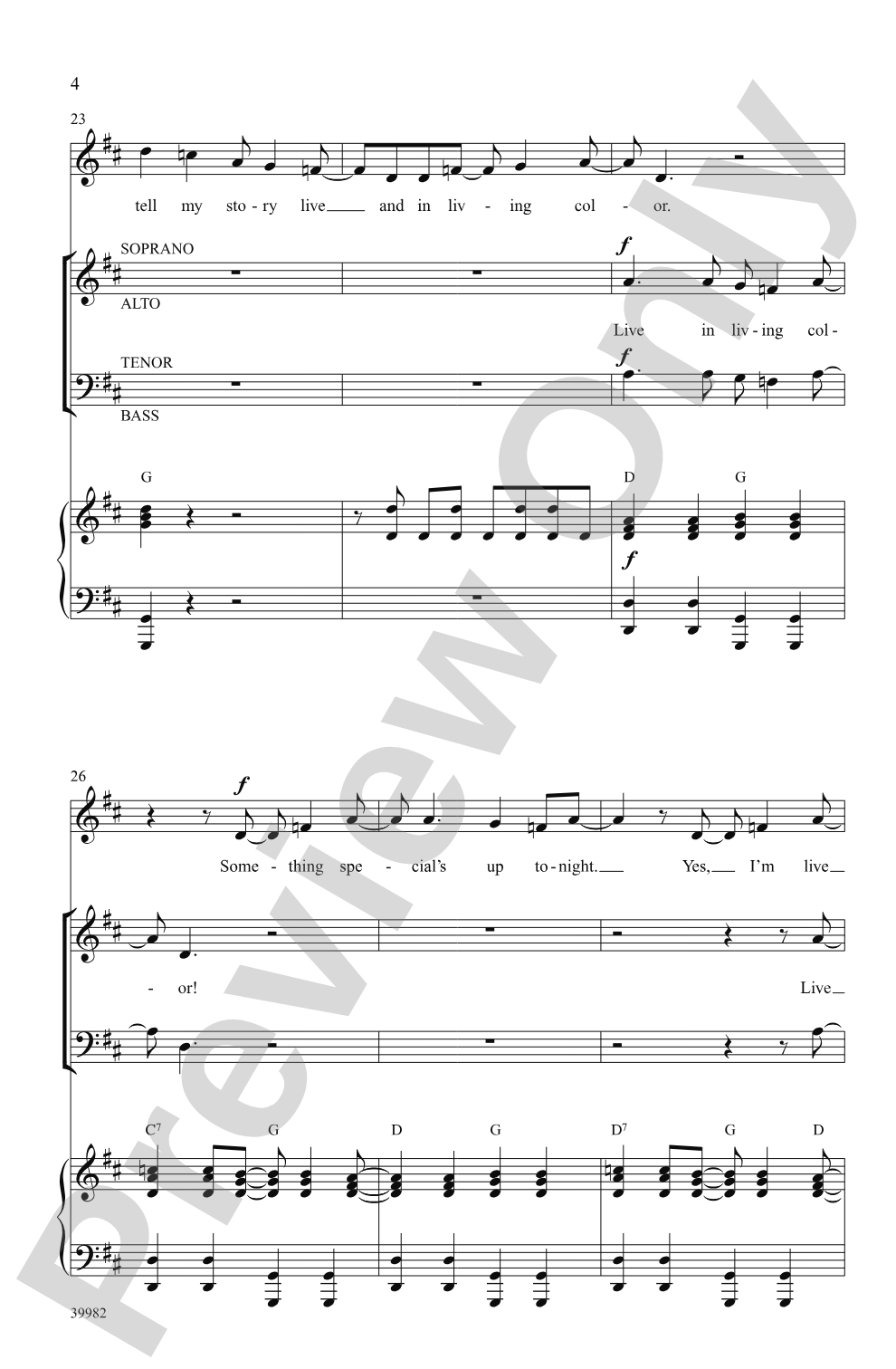 Live in Living Color (from the musical <i>Catch Me If You Can</i>): SATB Choral Octavo