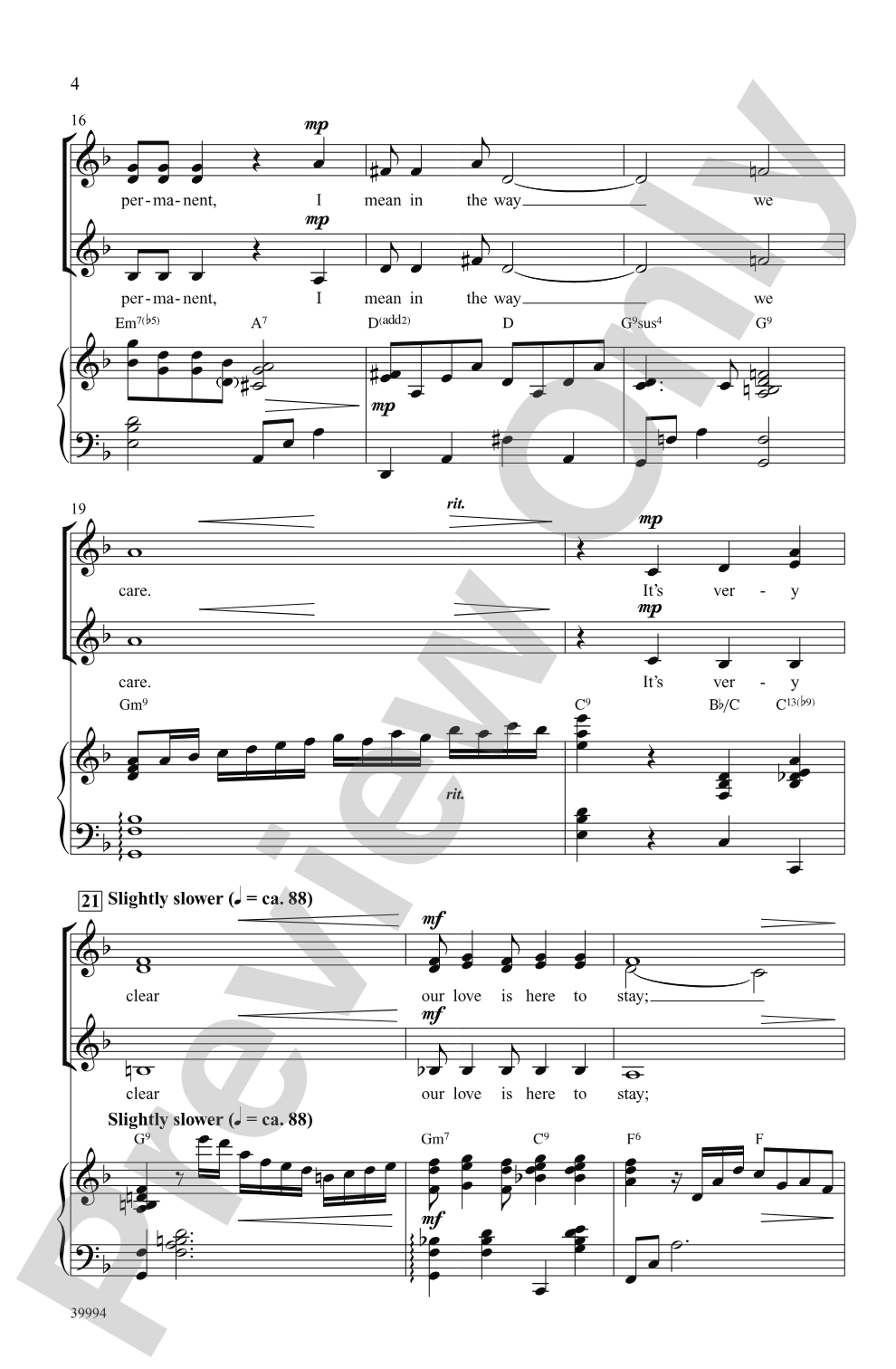 Love Is Here to Stay: SSA Choral Octavo
