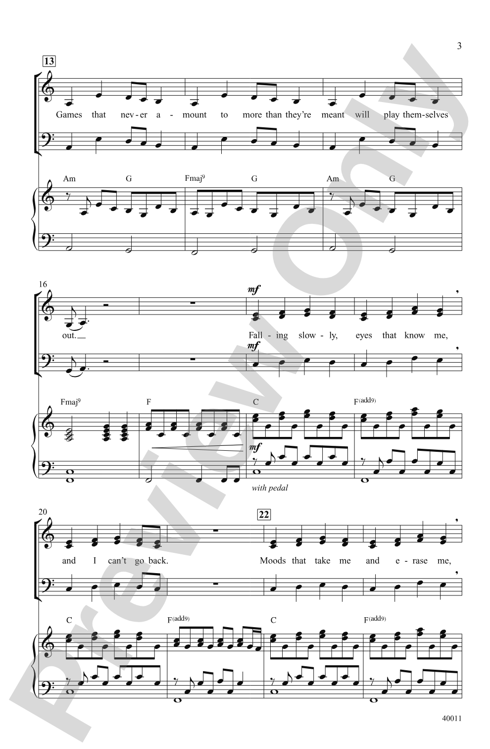 Once: SAB Choral Octavo