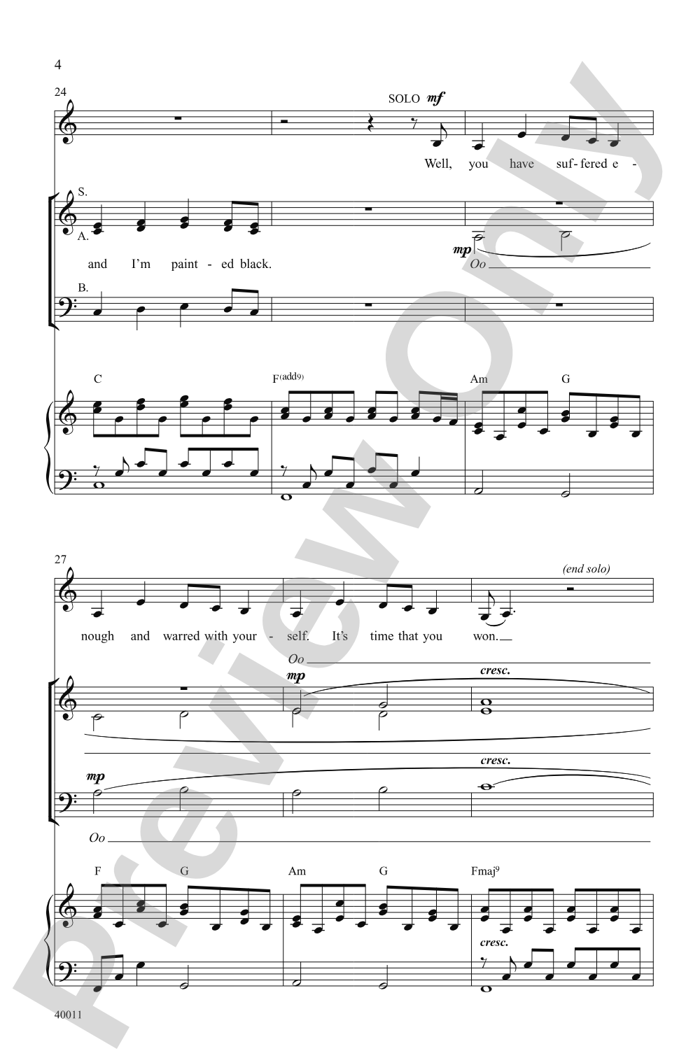 Once: SAB Choral Octavo
