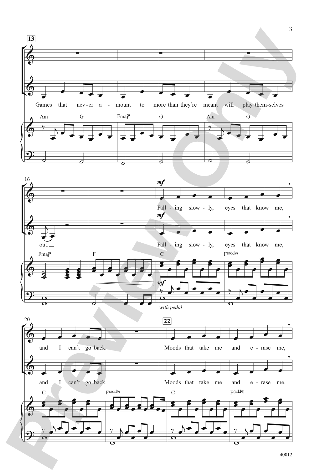 Once: SSA Choral Octavo