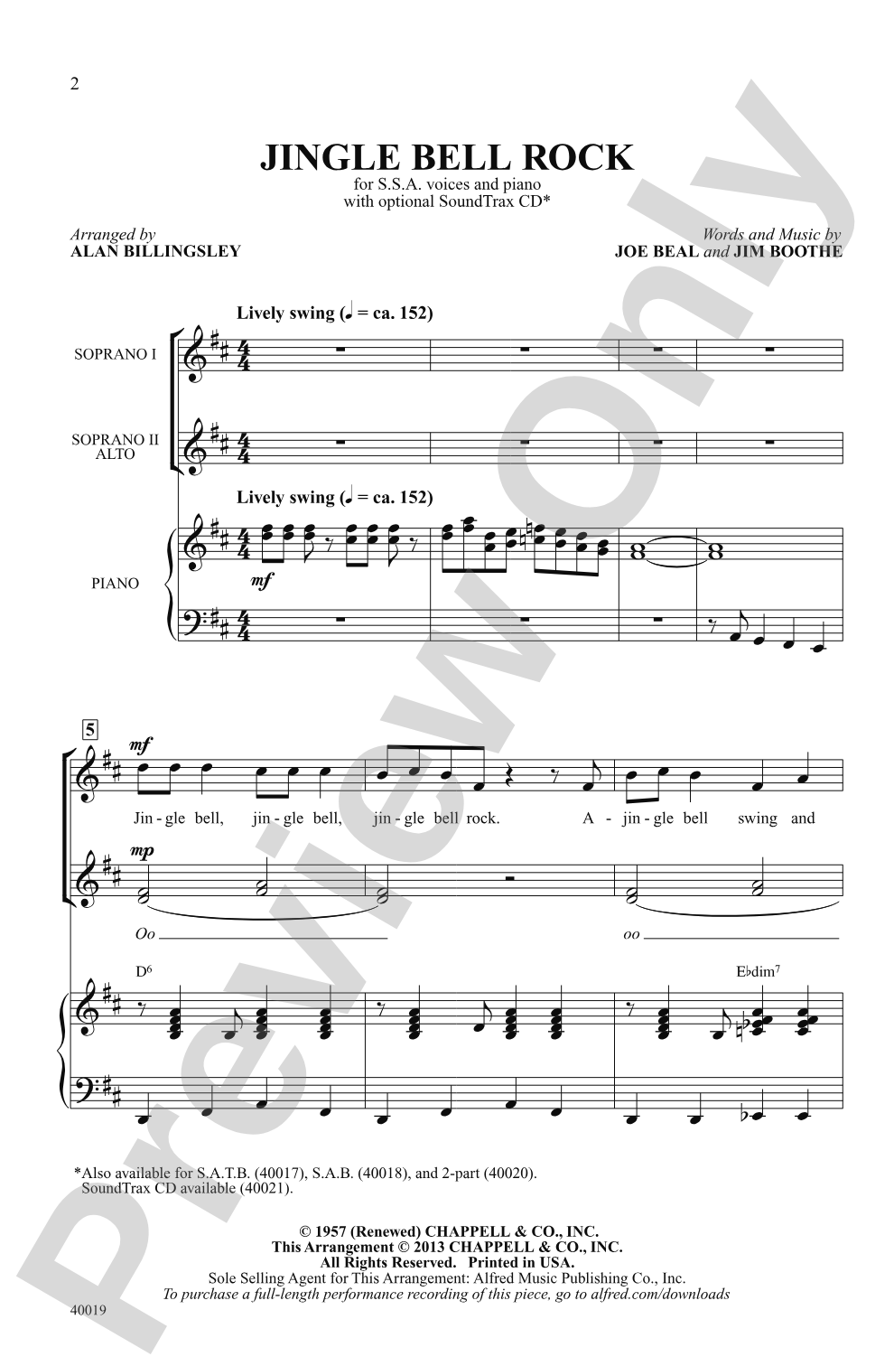 Jingle Bell Rock: SSA Choral Octavo