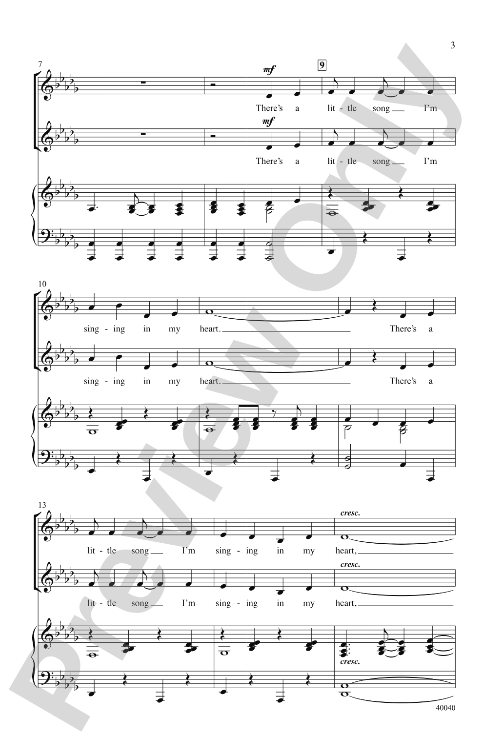 There's a Song in My Heart: 2-Part Choral Octavo