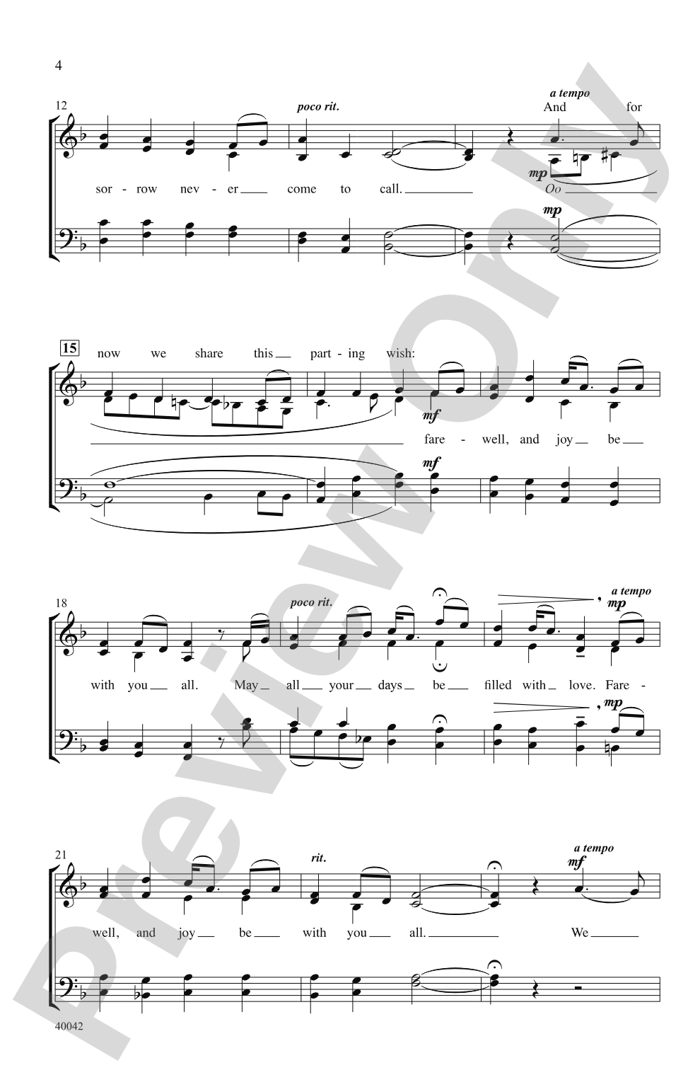 Joy Be With You All: SATB, <i>a cappella</i> Choral Octavo