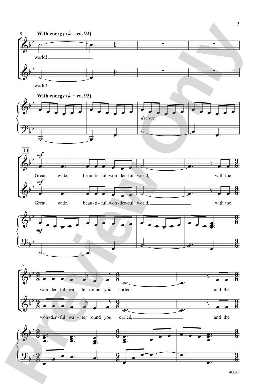 The Wonderful World: 2-Part / SSA Choral Octavo