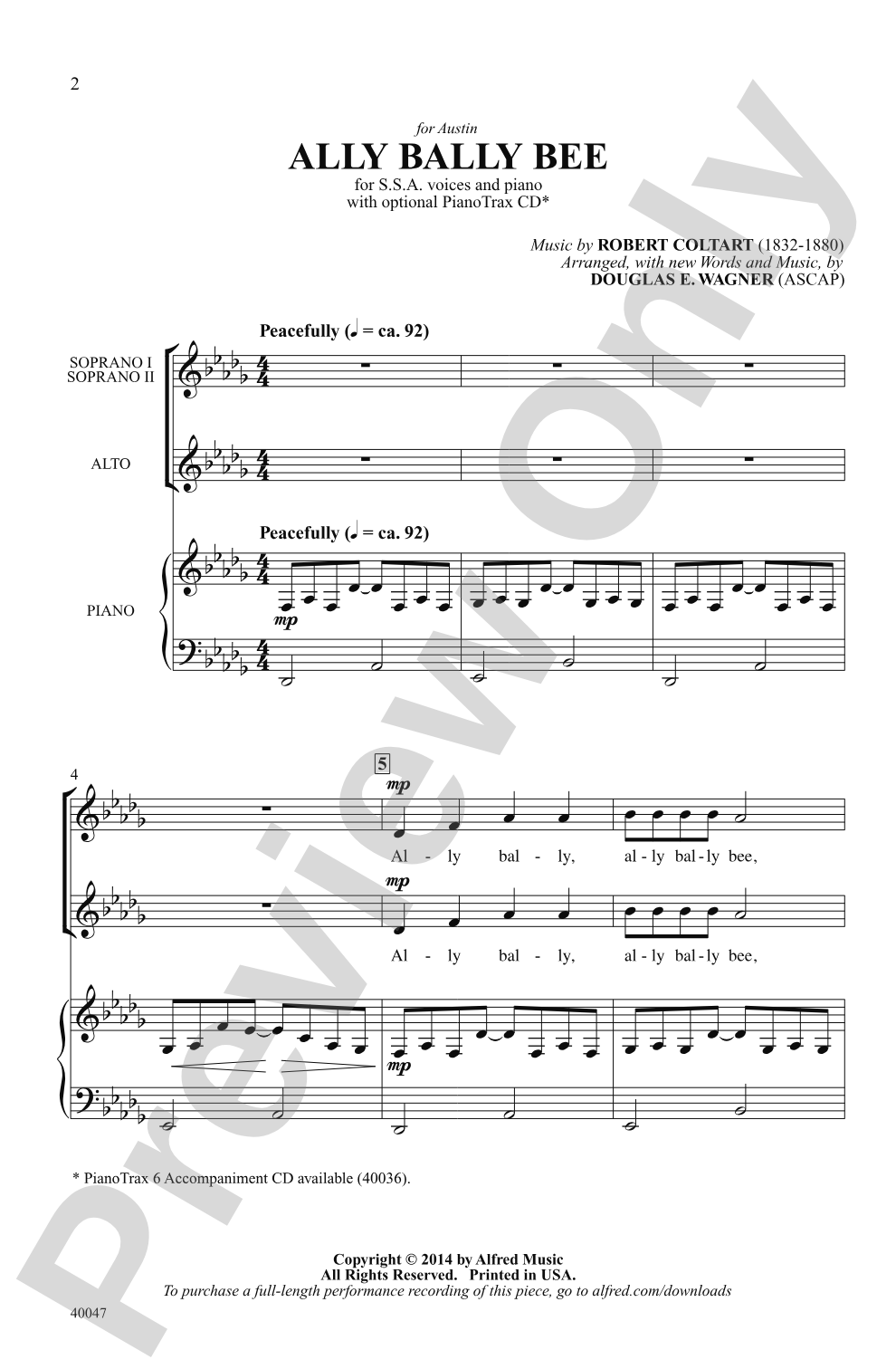 Ally Bally Bee: SSA Choral Octavo