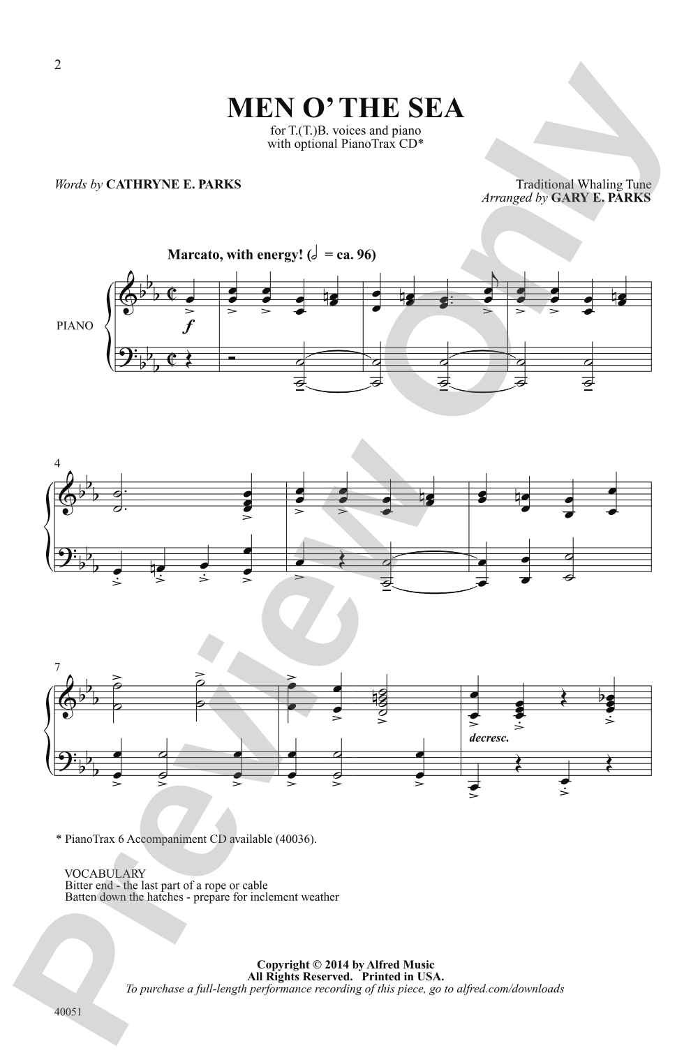 Men o' the Sea: T(T)B Choral Octavo