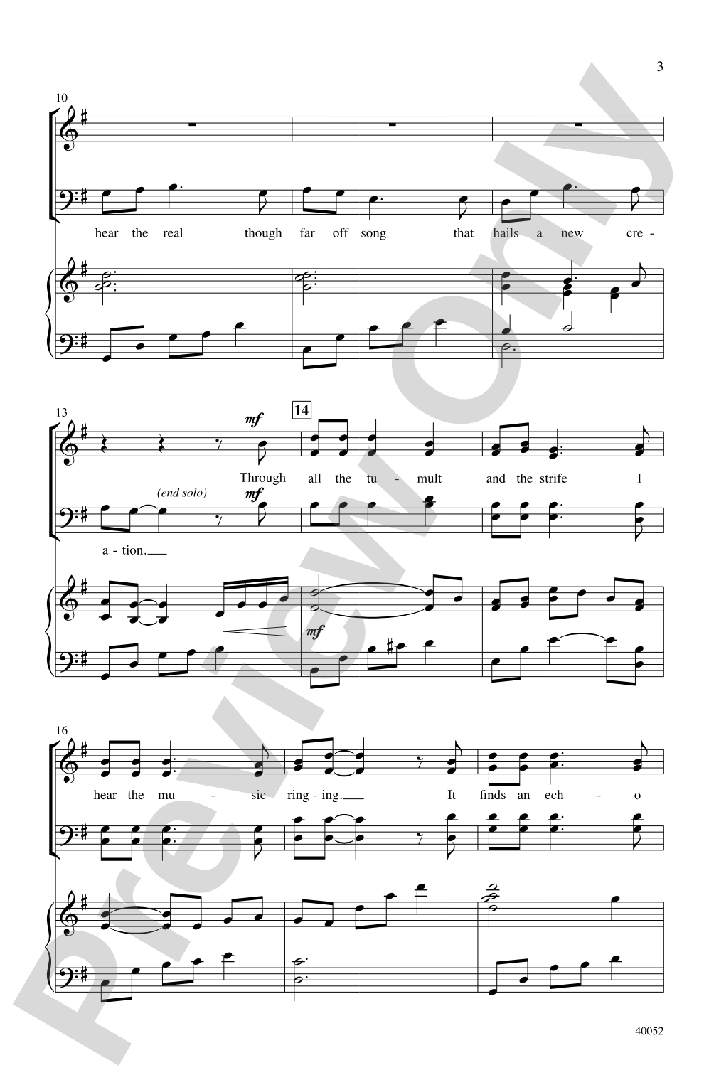 How Can I Keep from Singing?: SATB Choral Octavo
