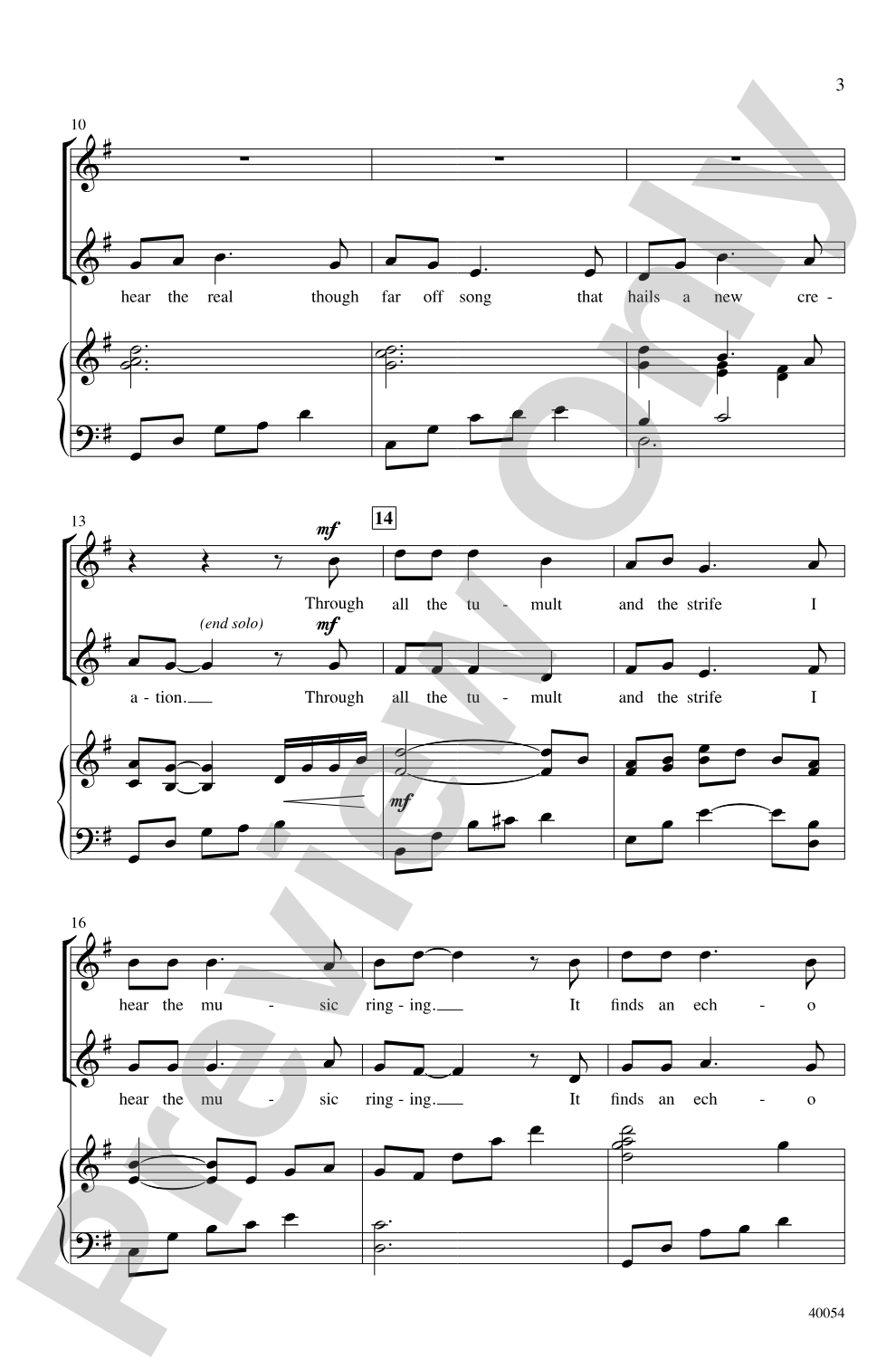 How Can I Keep from Singing?: SSA Choral Octavo