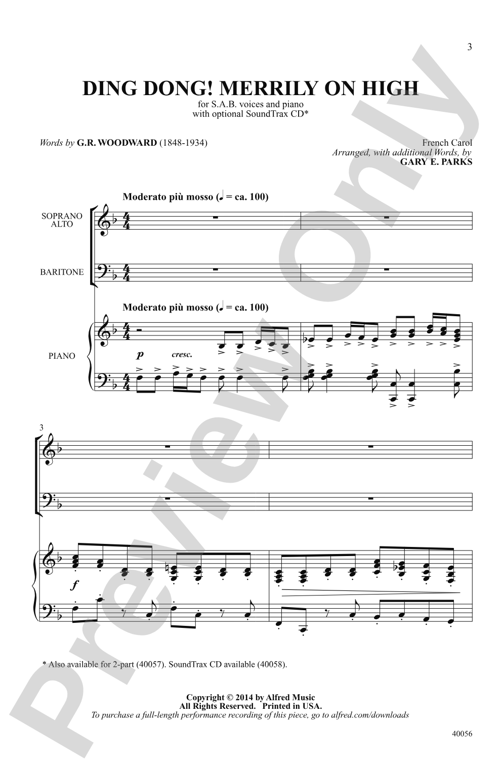 Ding Dong! Merrily on High: SAB Choral Octavo