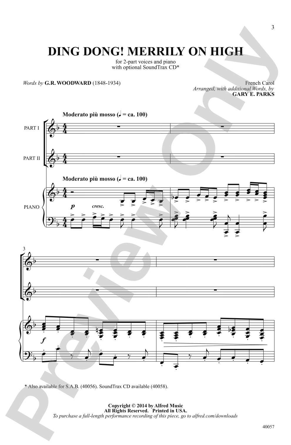 Ding Dong! Merrily on High: 2-Part Choral Octavo