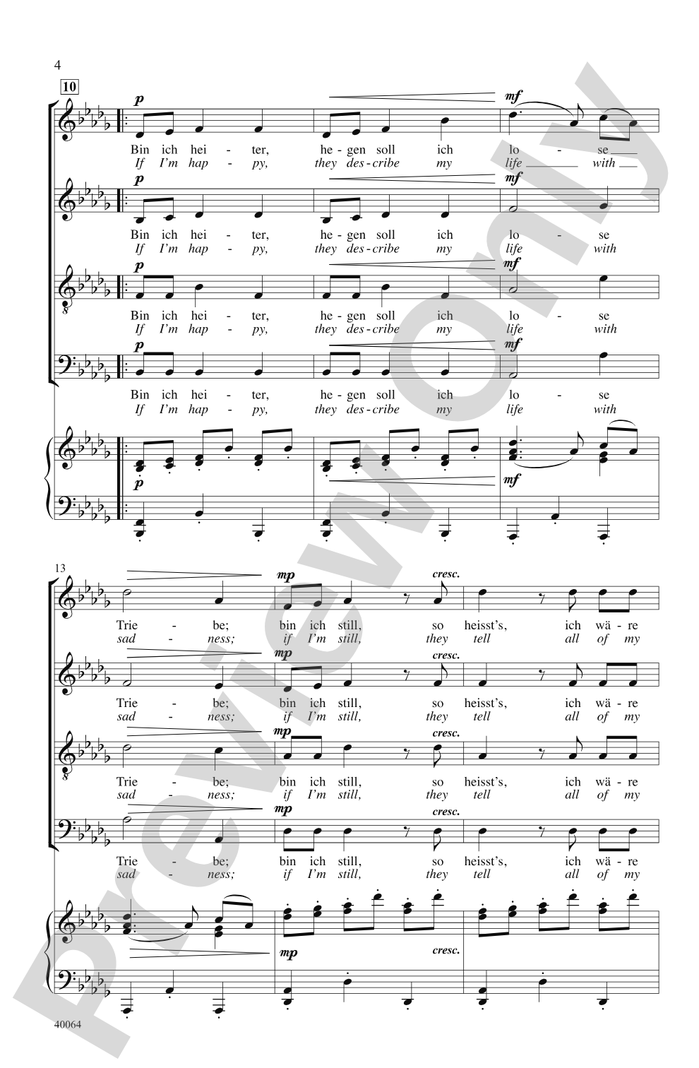 Three Liebeslieder Waltzes (from <i>Liebeslieder Walzer</i>, Opus 52): SATB Choral Octavo