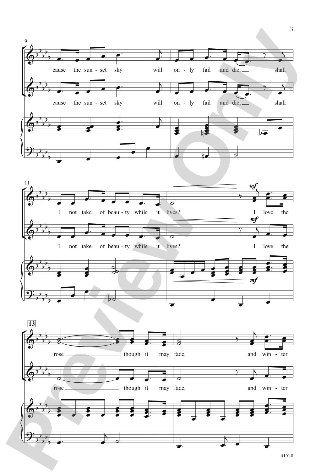 I Love the Rose: SSA Choral Octavo