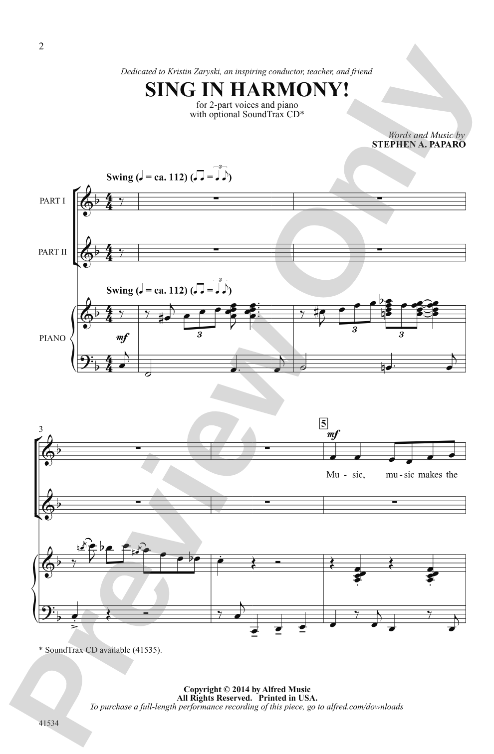 Sing in Harmony!: 2-Part Choral Octavo