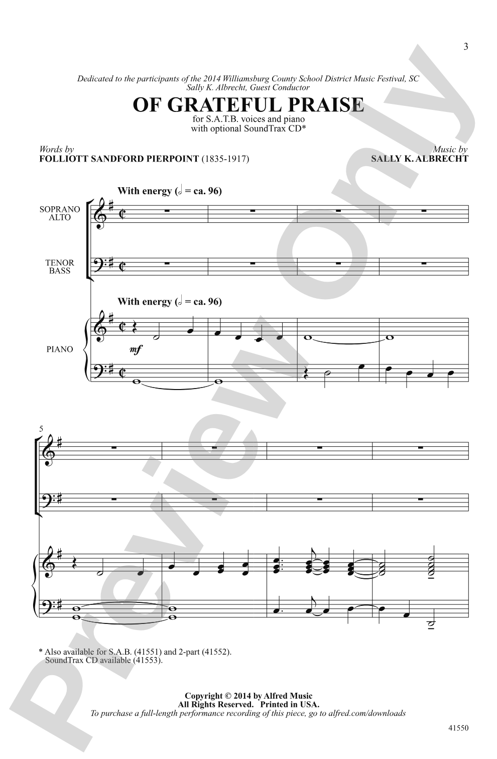 Of Grateful Praise: SATB Choral Octavo