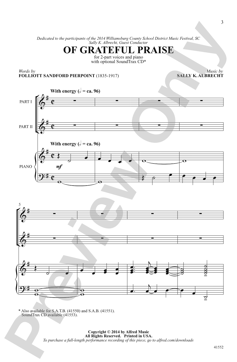 Of Grateful Praise: 2-Part Choral Octavo