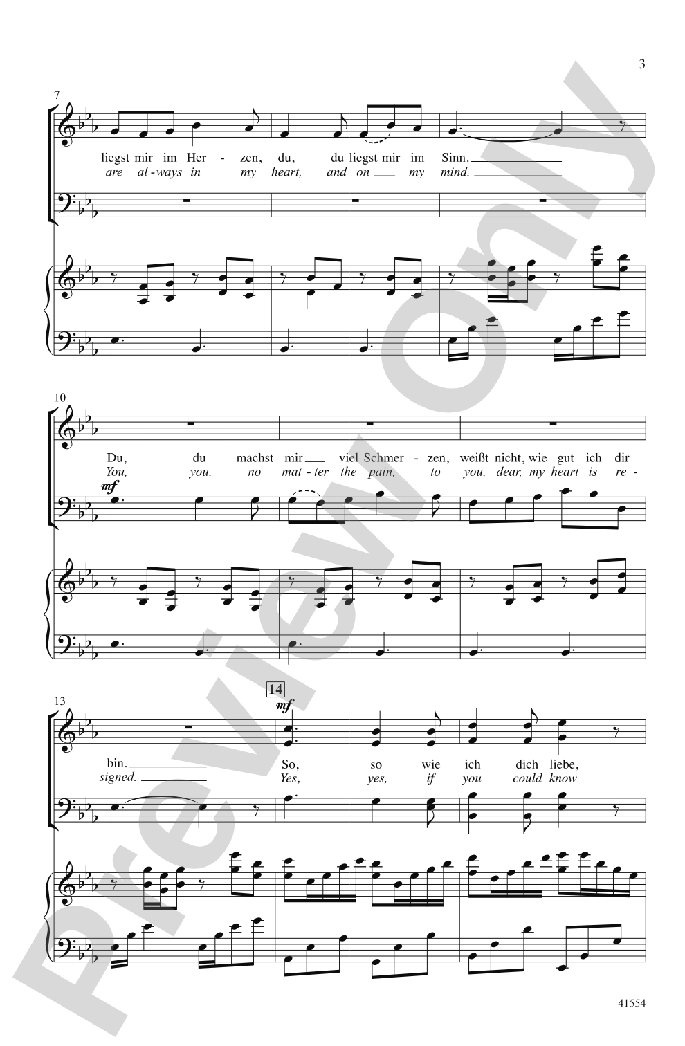 Du, Du Liegst Mir im Herzen: SATB Choral Octavo