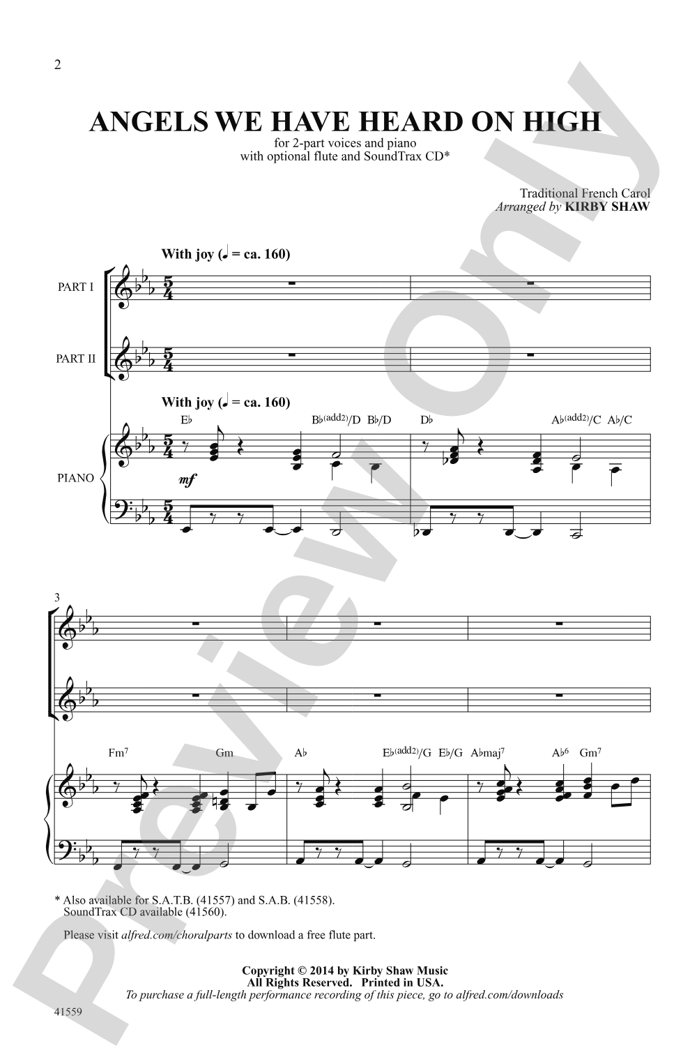 Angels We Have Heard on High: 2-Part Choral Octavo