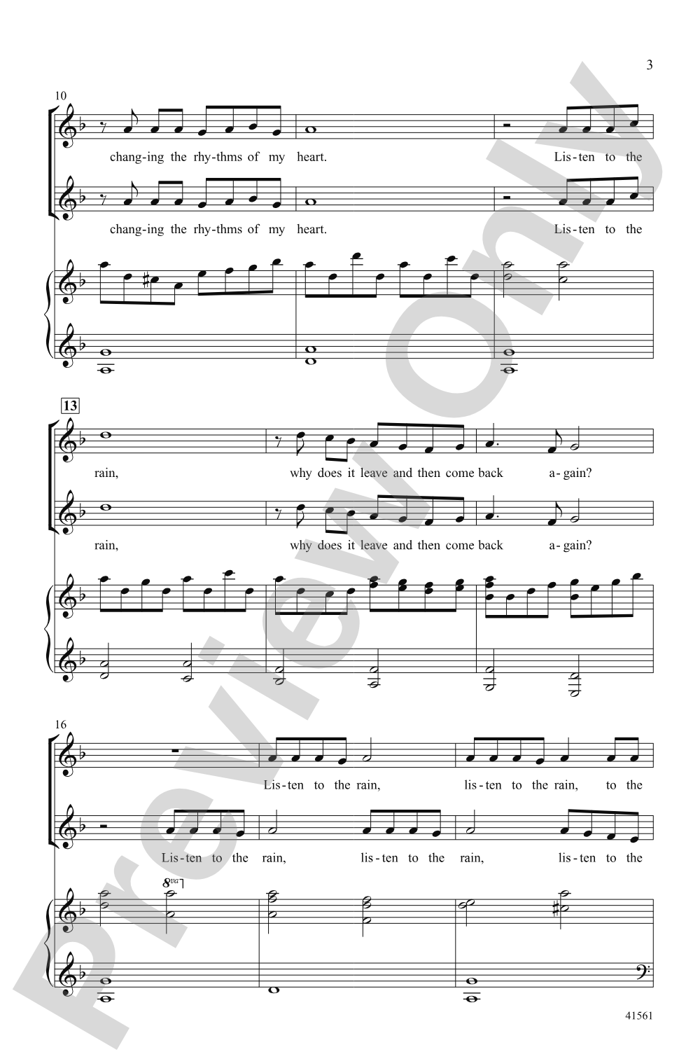 Listen to the Rain: 2-Part Choral Octavo