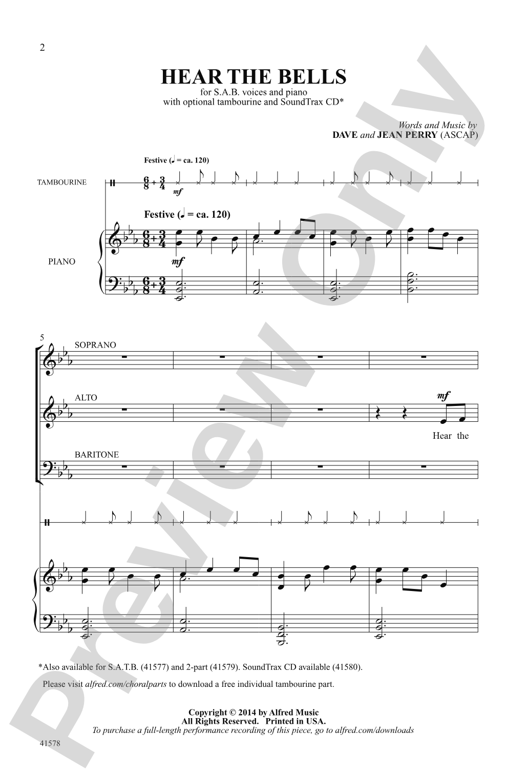 Hear the Bells: SAB Choral Octavo
